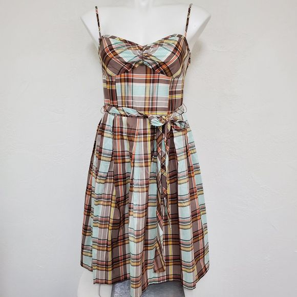 Trina Turk Dresses & Skirts - TRINA TURK | Retro Silk Blend Plaid Pleated Dress